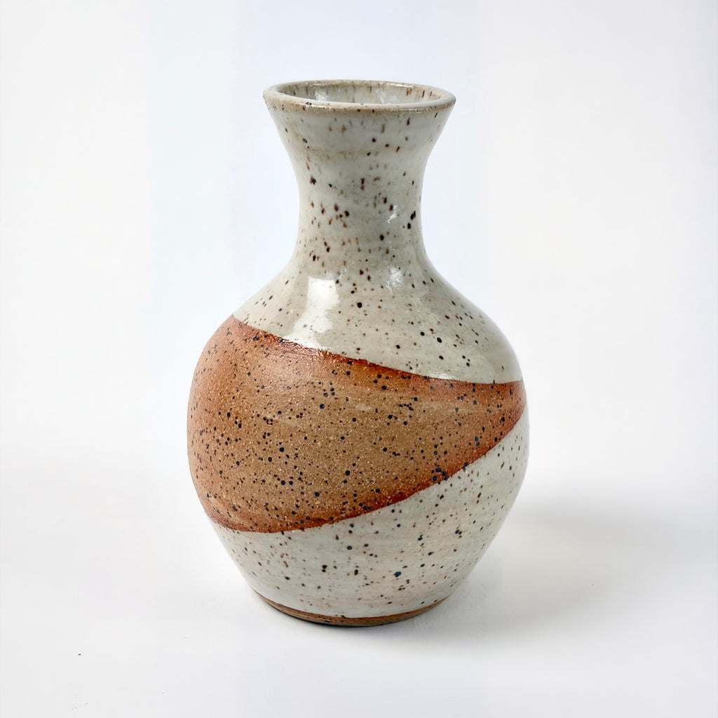 Speckled white bottle vase