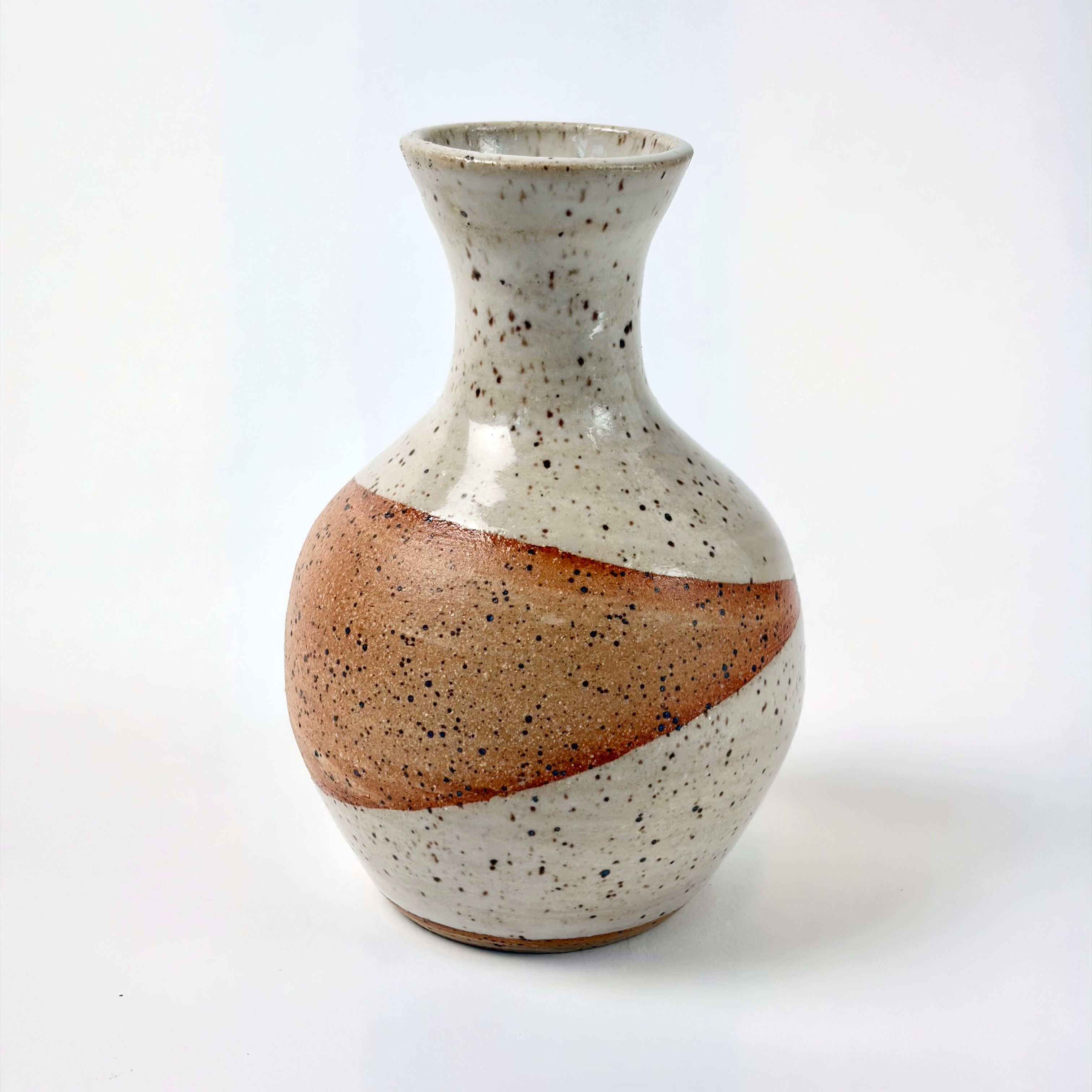 Speckled white bottle vase