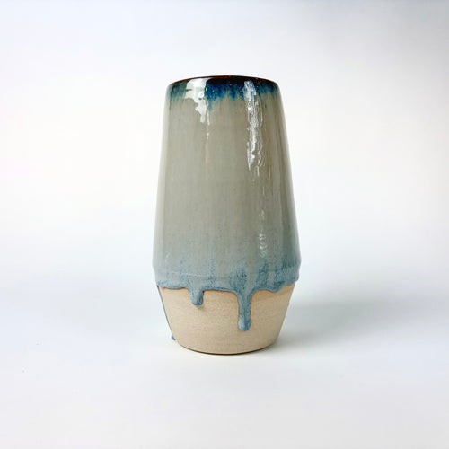 Blue drip vase