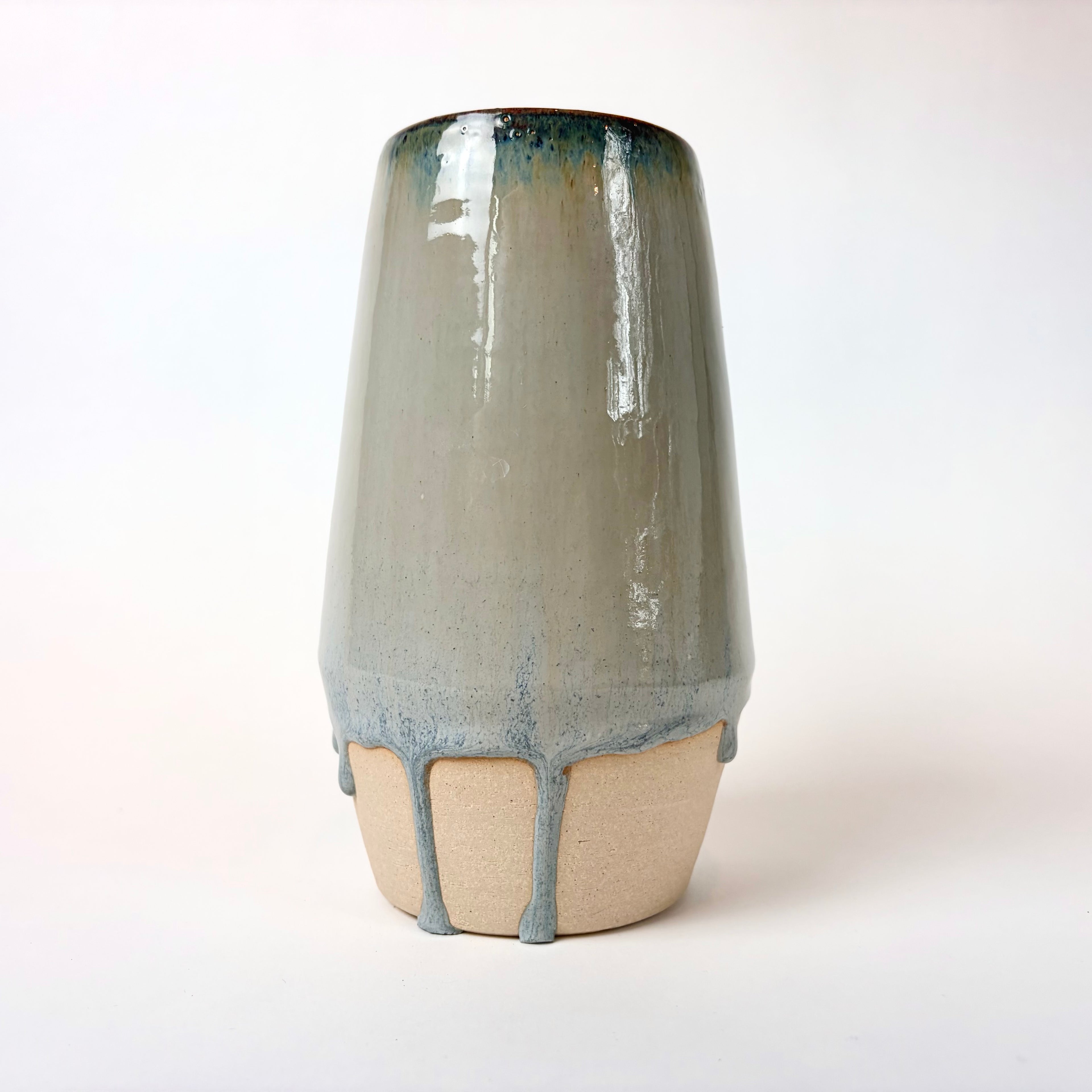 Blue drip vase