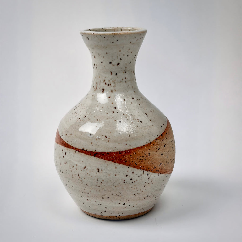 Speckled white bottle vase